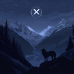 wolf in dark looking at XRP crytpocurrency